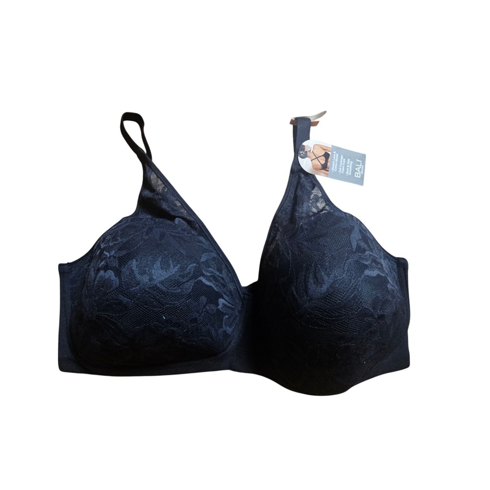 Bali Breathe Cotton Modal Wireless T-Shirt Bra 3XL Black Stretch DF7594 NWT